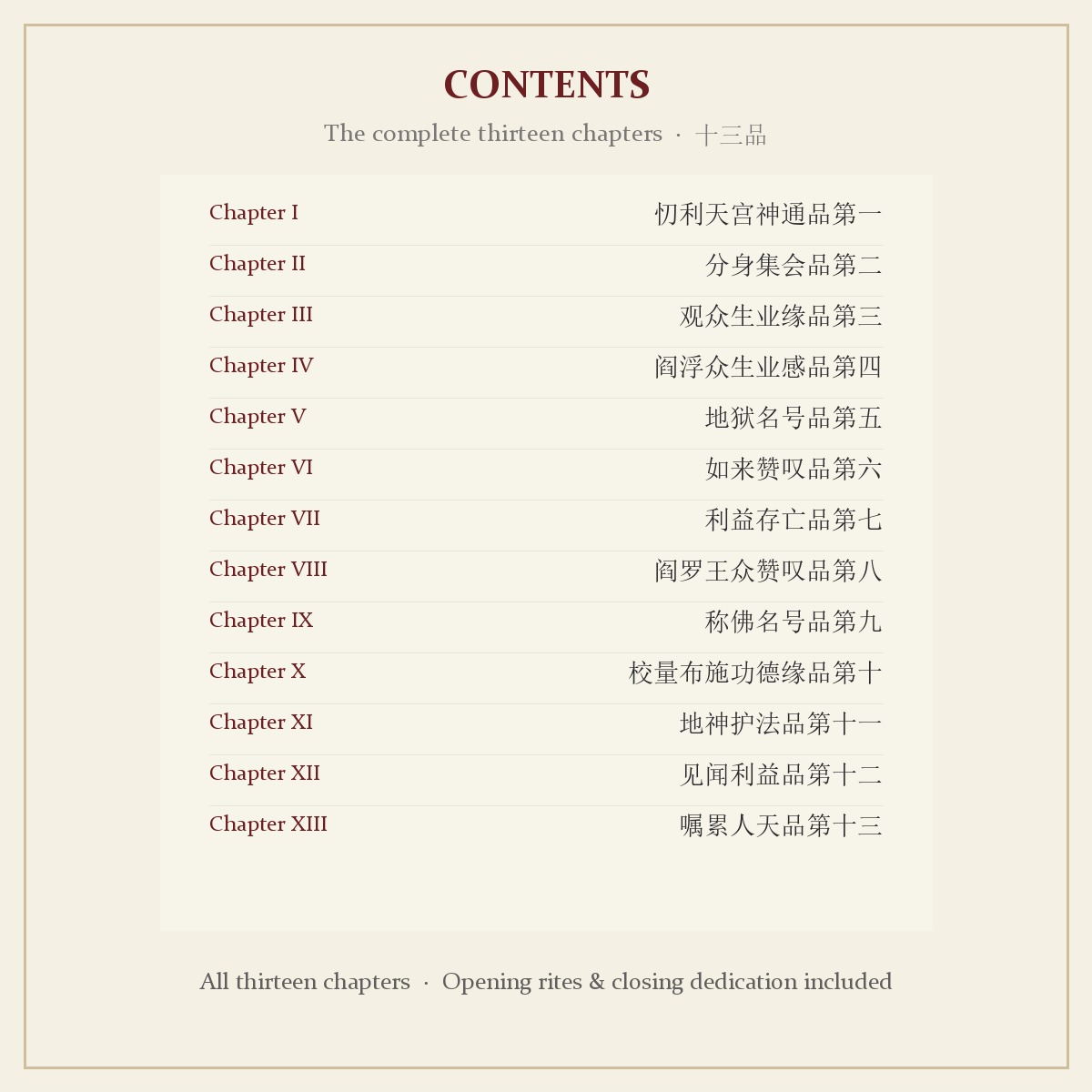 Ksitigarbha Sutra (Kṣitigarbha Bodhisattva Pūrvapraṇidhāna Sūtra) — Complete 13-Chapter Edition with Pinyin, Instant PDF Download