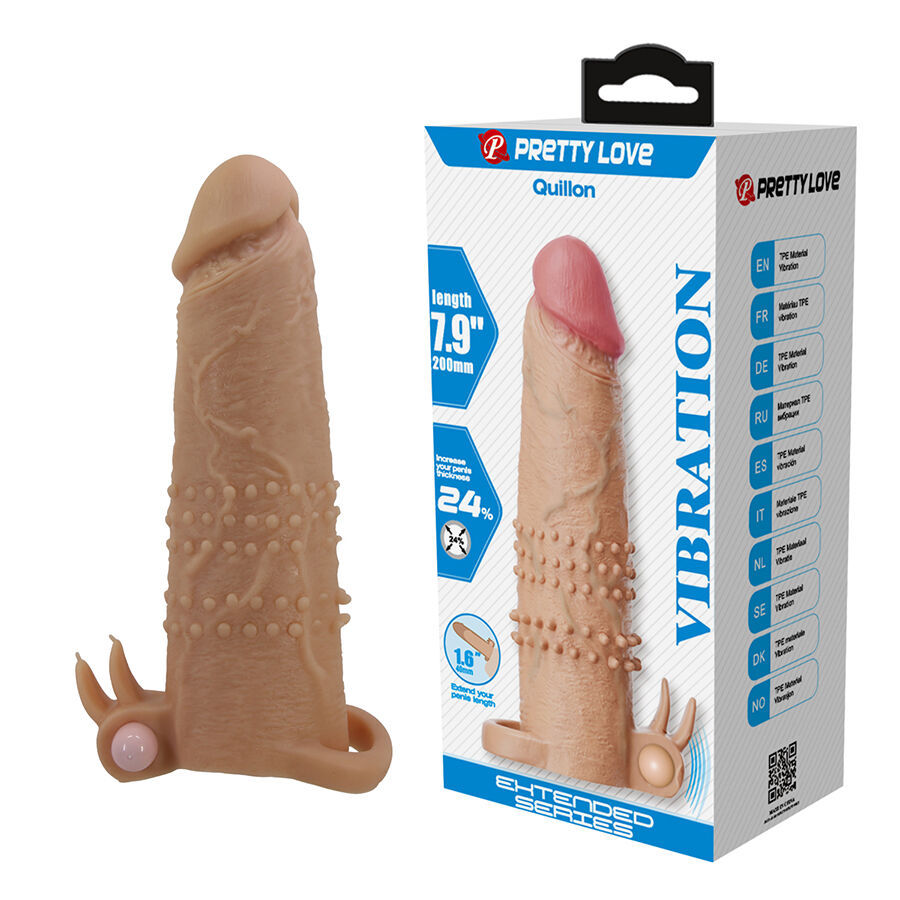 QUILLON PENIS SLEEVE WITH CLITORAL STIMULATOR AND VIBRATION