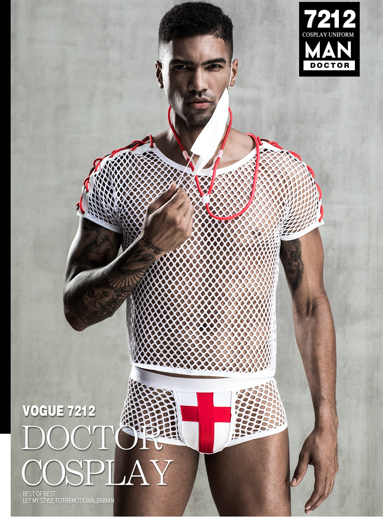 Men's Erotic Netting Wear White Doctor Uniform Temptation European And American — image 4
