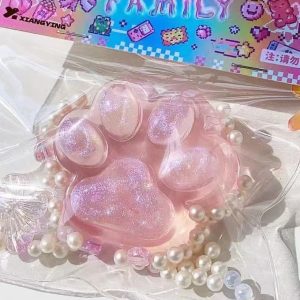 Colorful Transparent Cat's Paw Squeezing Toy Vent Toys
