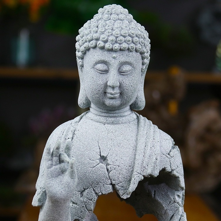 Chinese Amitabha Buddha Statue Decoration Gardening Flower Tea Room Buddha Decoration