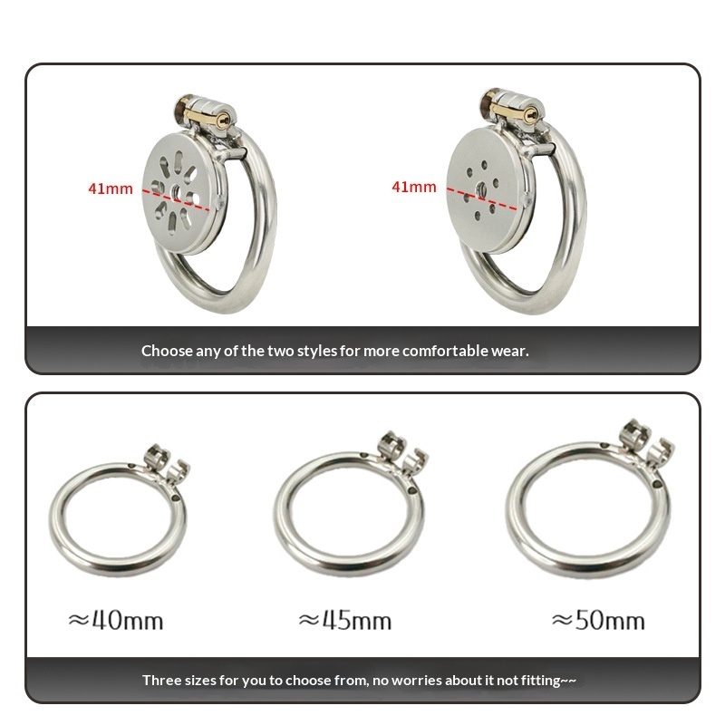 Men's Metal Stainless Steel Flat Chastity Lock — image 7