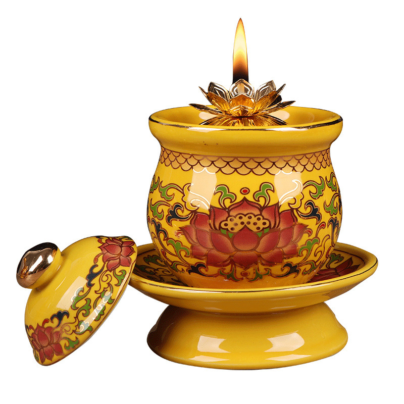 Dragon Boat Festival Household Buddha Front Ceramic Buddha Lamp - 图片 4