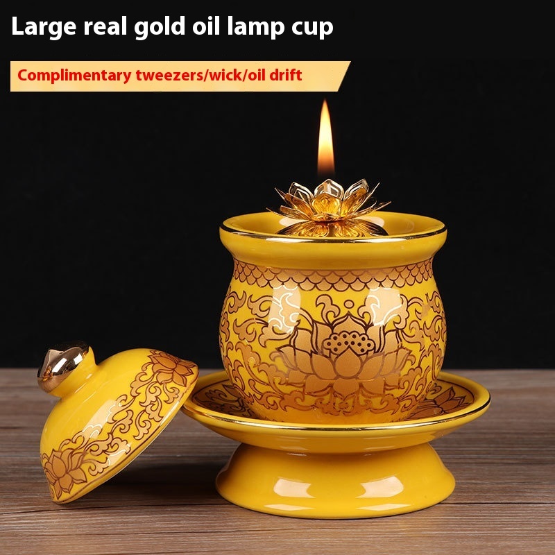 Dragon Boat Festival Household Buddha Front Ceramic Buddha Lamp - 图片 3
