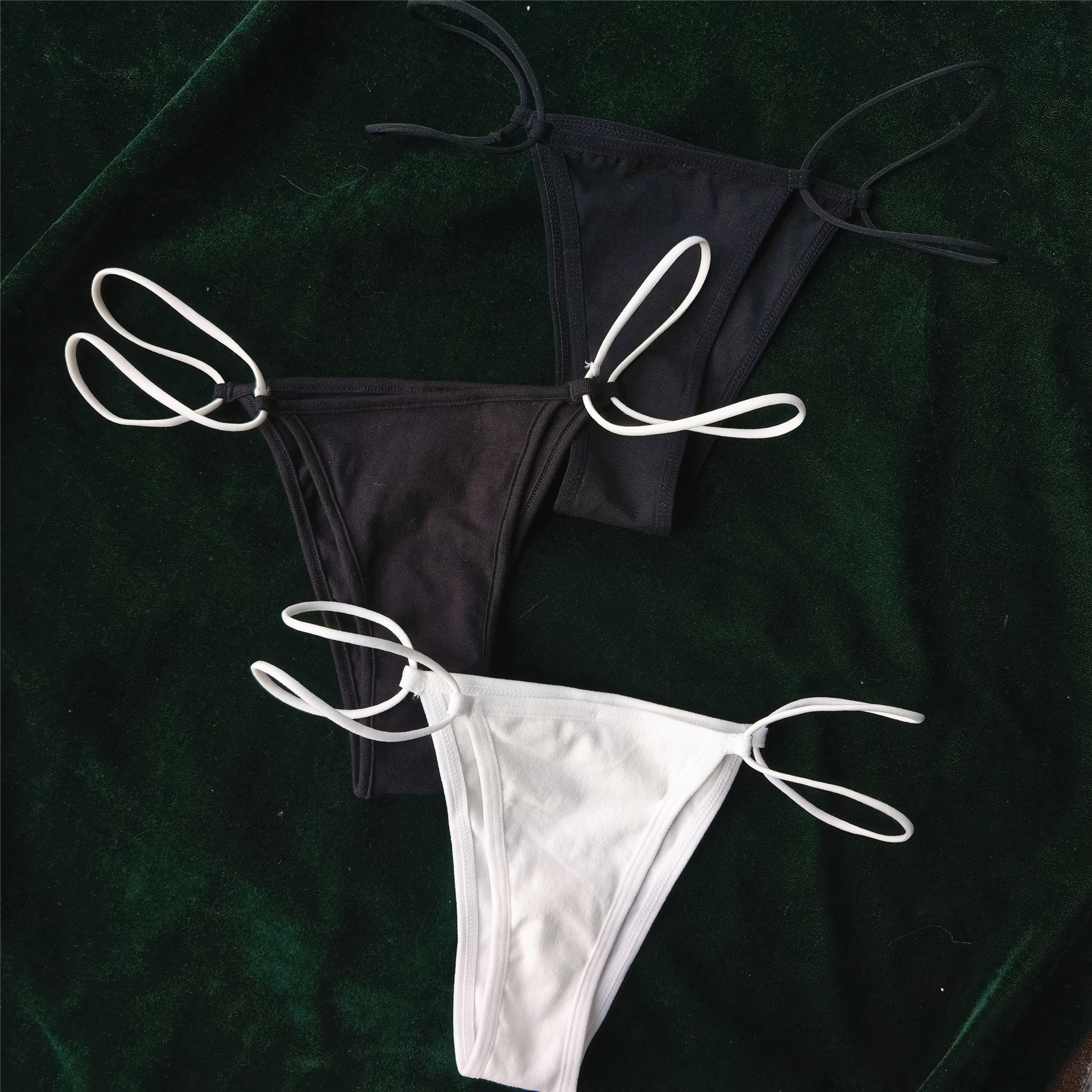 Women's Sports One Piece Cotton Strap Mini Thong — image 2