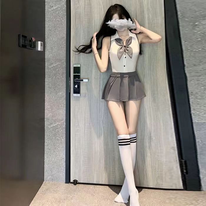 Ultra Short Backless Pure Desire Schoolgirl Student Uniform Temptation Role-playing Suit — image 5