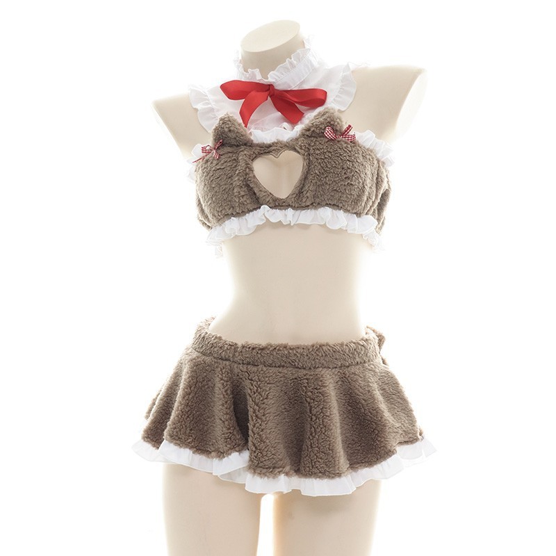 Love Chest Cat Ears Plush Pajamas Suit Ladies — image 2