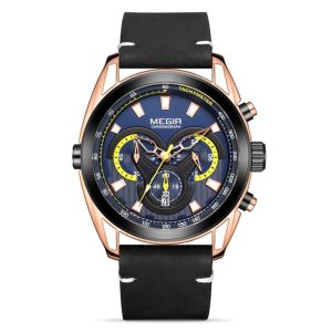 Watch Men's Trendy Blue Chronograph Watch Sports Quartz Watch