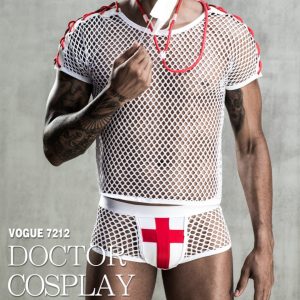 Men's Erotic Netting Wear White  Doctor Uniform Temptation European And American