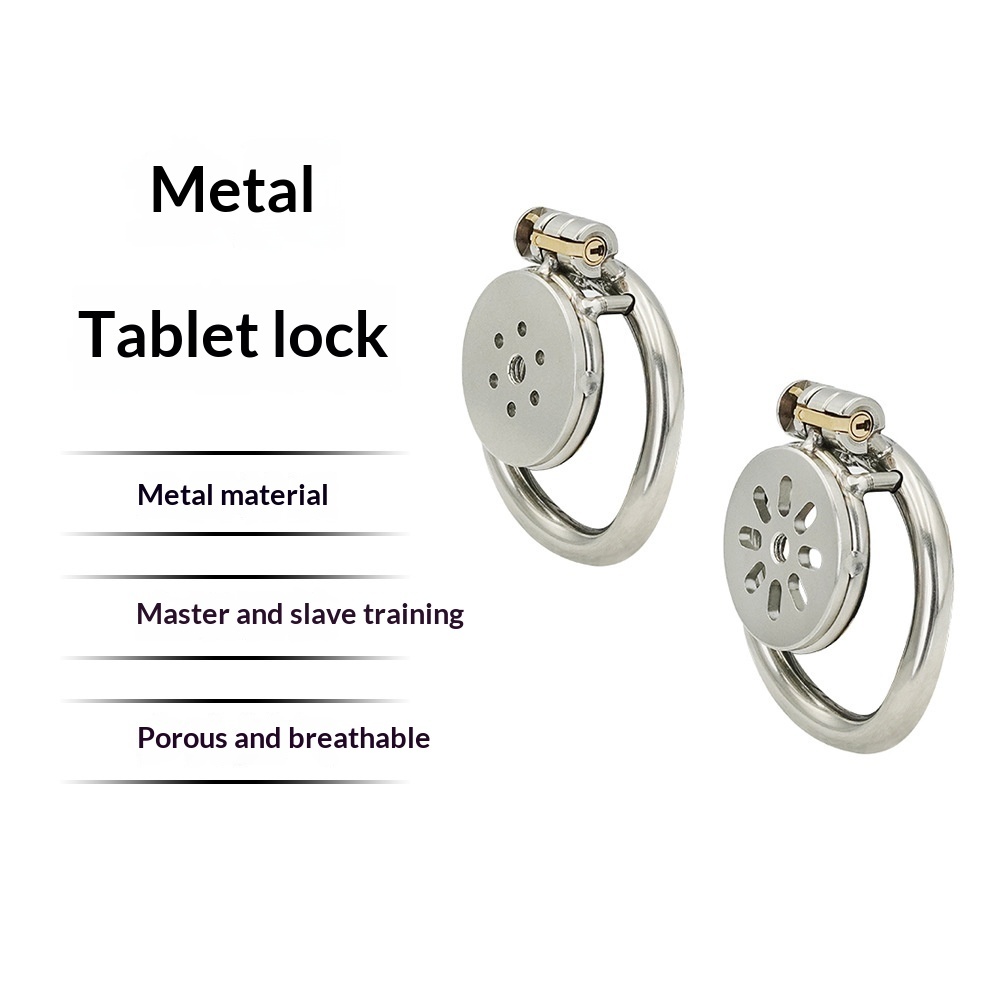 Men's Metal Stainless Steel Flat Chastity Lock — image 5