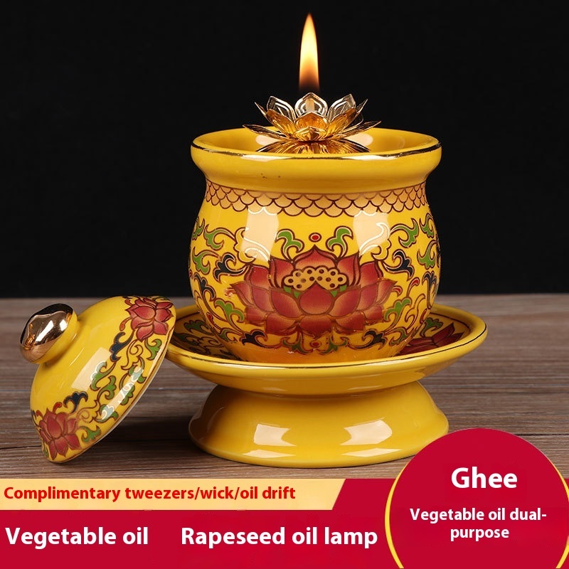 Dragon Boat Festival Household Buddha Front Ceramic Buddha Lamp - 图片 5