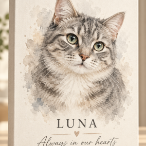 Watercolor Pet Memorial Canvas - Soft Memories — design preview