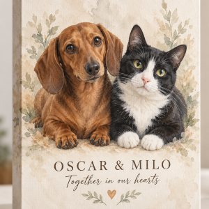 Two Pet Memorial Canvas - Together Always — design preview