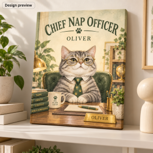 Chief Nap Officer - Personalized Pet Canvas — design preview