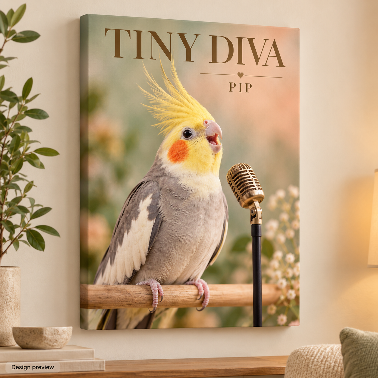 Tiny Diva - Personalized Pet Canvas — design preview