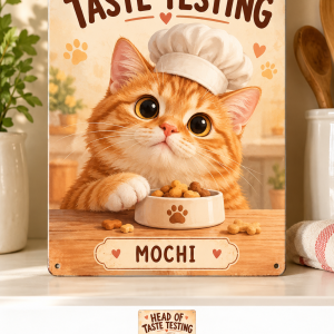 Head of Taste Testing - Personalized Pet Tin Sign — design preview