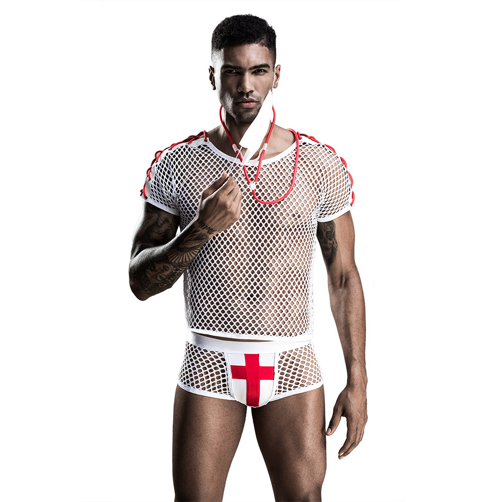 Men's Erotic Netting Wear White Doctor Uniform Temptation European And American — image 2