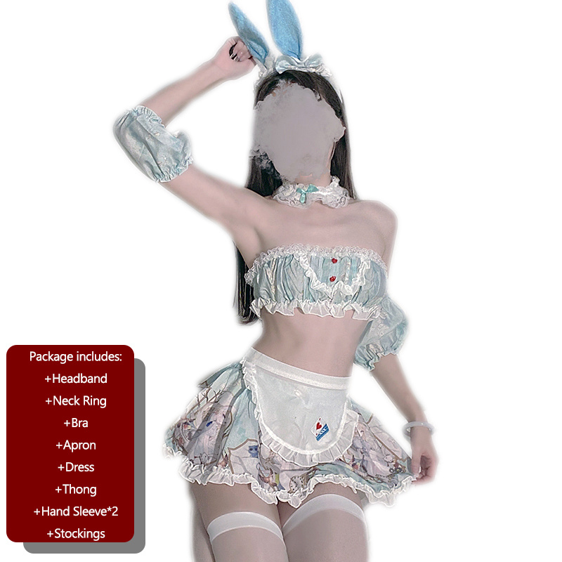 Printed Maid Maid Rabbit Uniform Set — image 2
