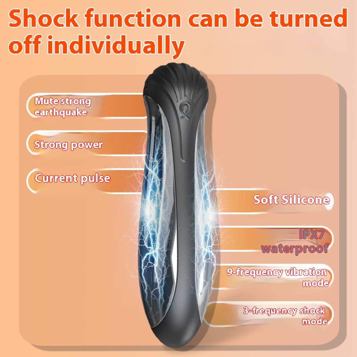 Micro-Current Electric Shock Vibrator, 3 Current Levels 9 Vibration Modes VibratorUSB Rechargeable, Silent Personal Wellness Massager For Women — image 3